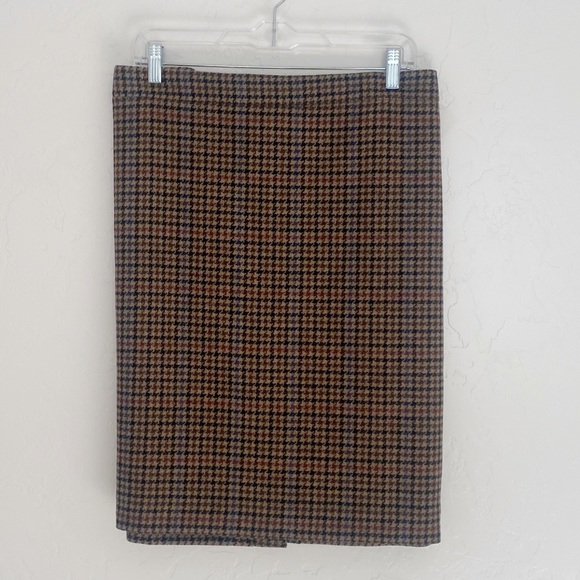 J. Crew Houndstooth Pencil Skirt in Brown and Black - Picture 5 of 7